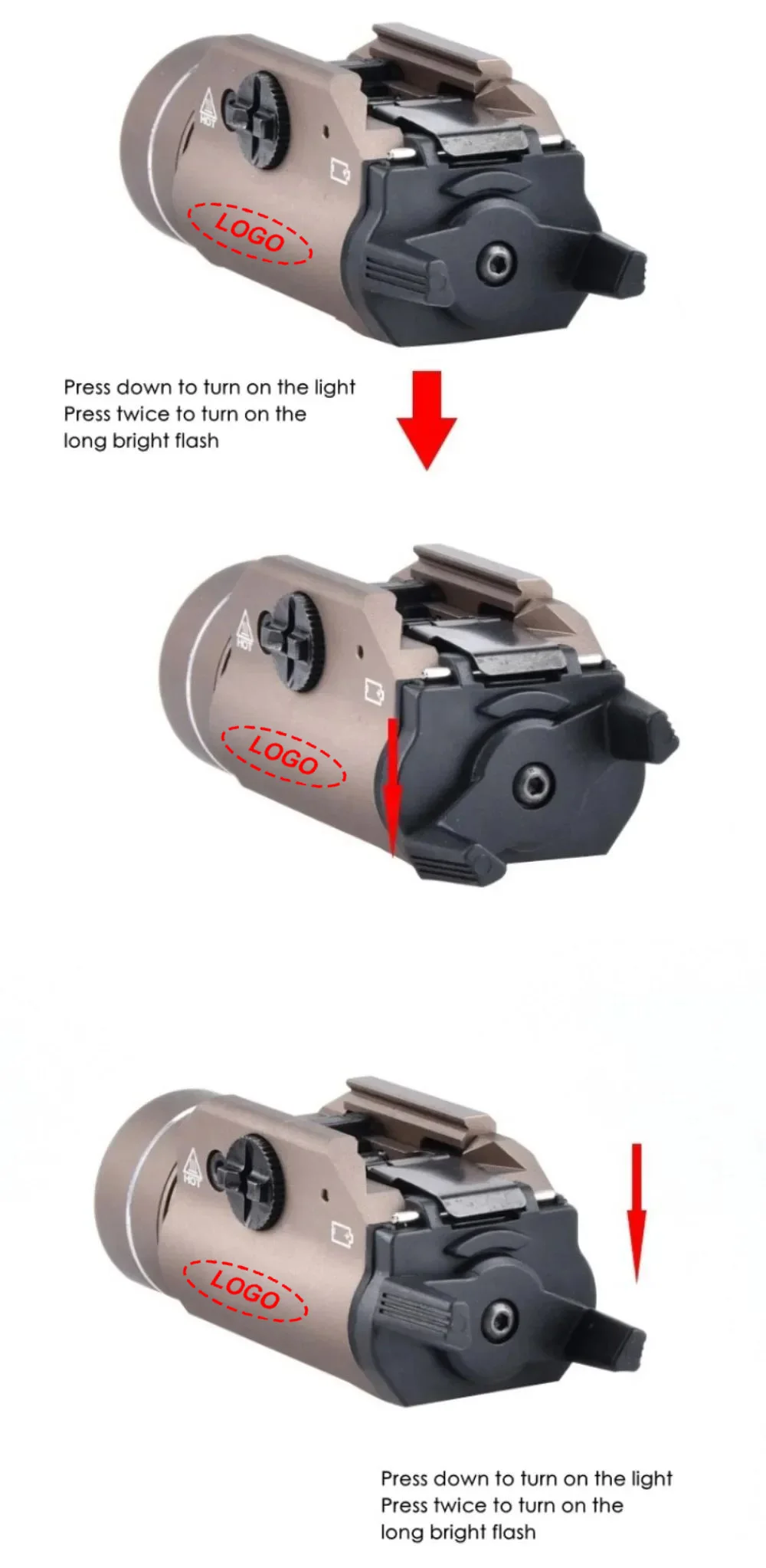 TR-1 Tactical Highlight Flashlight Tactical Light 800 Lumen LED Electronic Strobe Flash Light Mouse Light Hunting Lamp