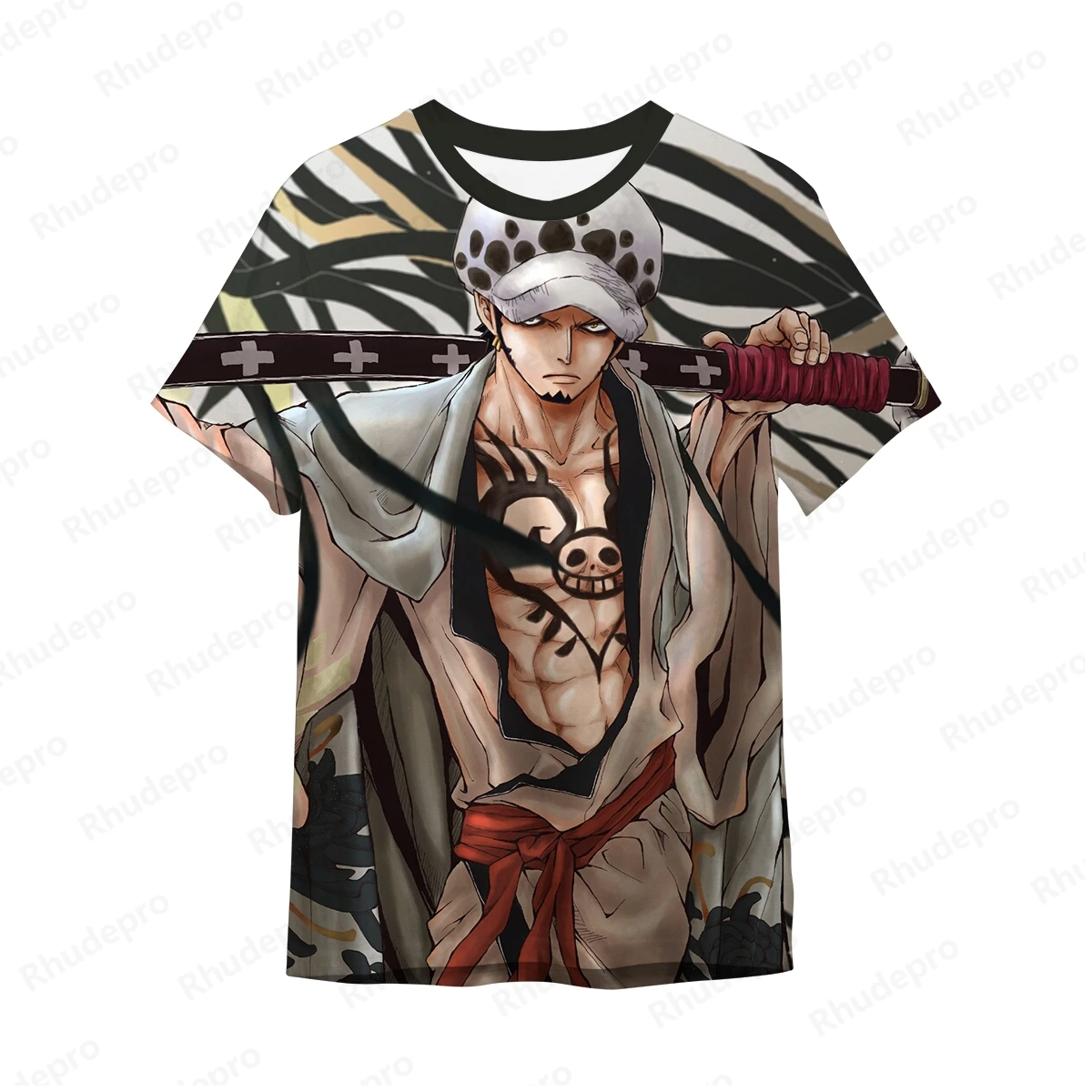 Camiseta japonesa de manga curta de anime masculina, camiseta estampada Luffy, 3D, One Piece, Harajuku, tops e camisetas, roupas engraçadas