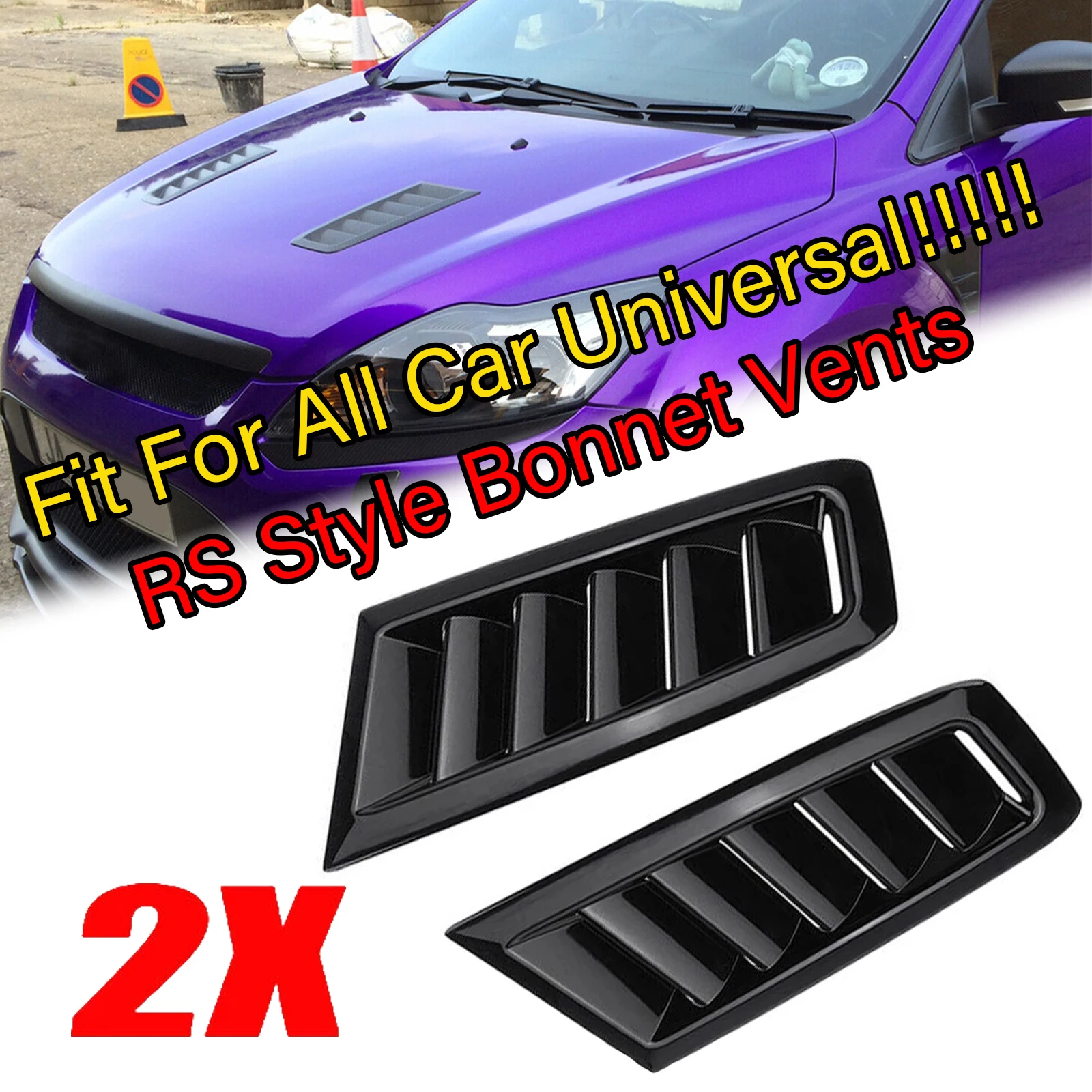 

Universal RS Hood Bonnet Vent Car Front Engine Air Outlet Trim Cover For Ford Focus RS MK2 MK3 ST For Honda For Audi For Benz