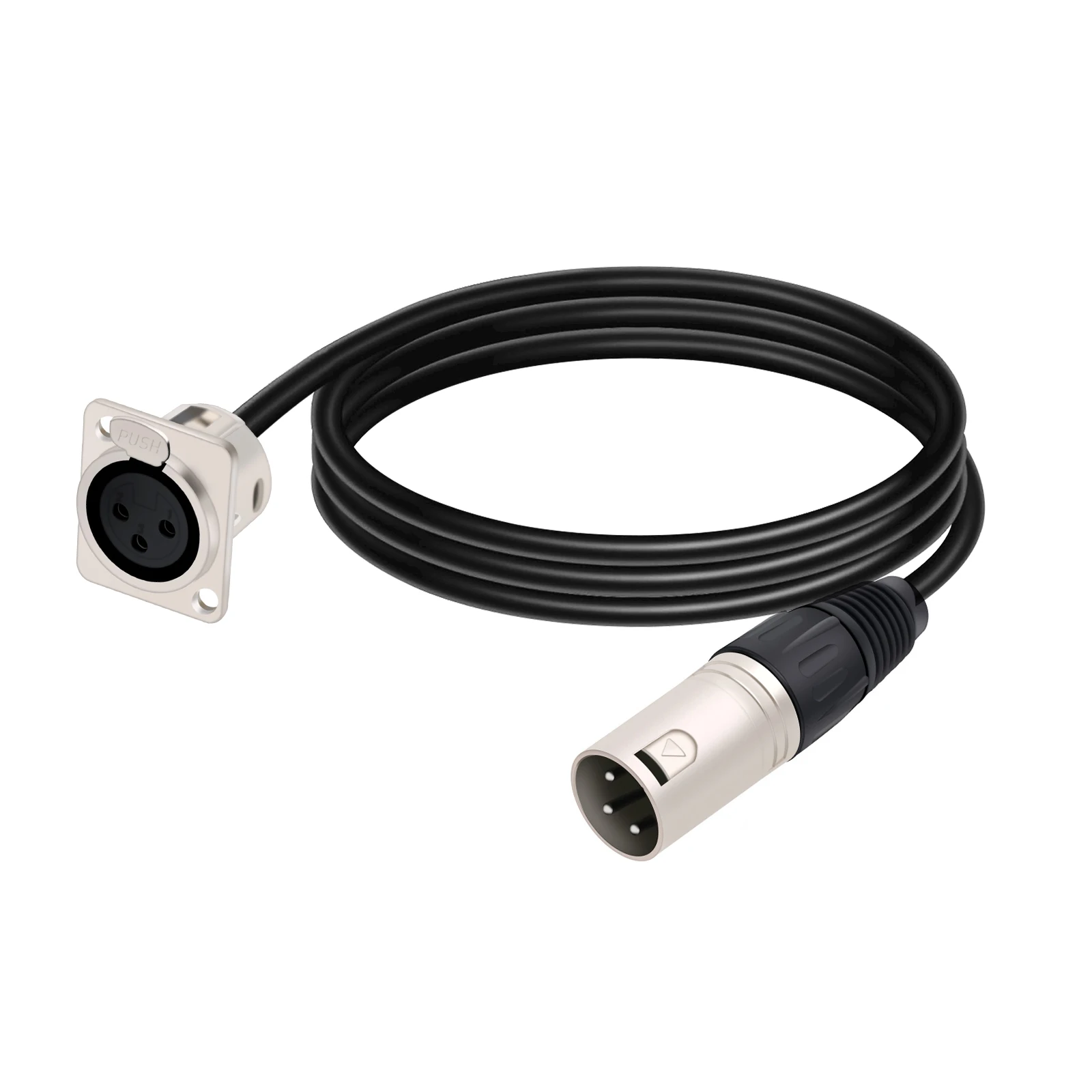 D-Type XLR Panel Mount to XLR Connector Pass Through Cable,3Pin XLR Female to Male Converter Compatible with Microphone 0.3M-15M