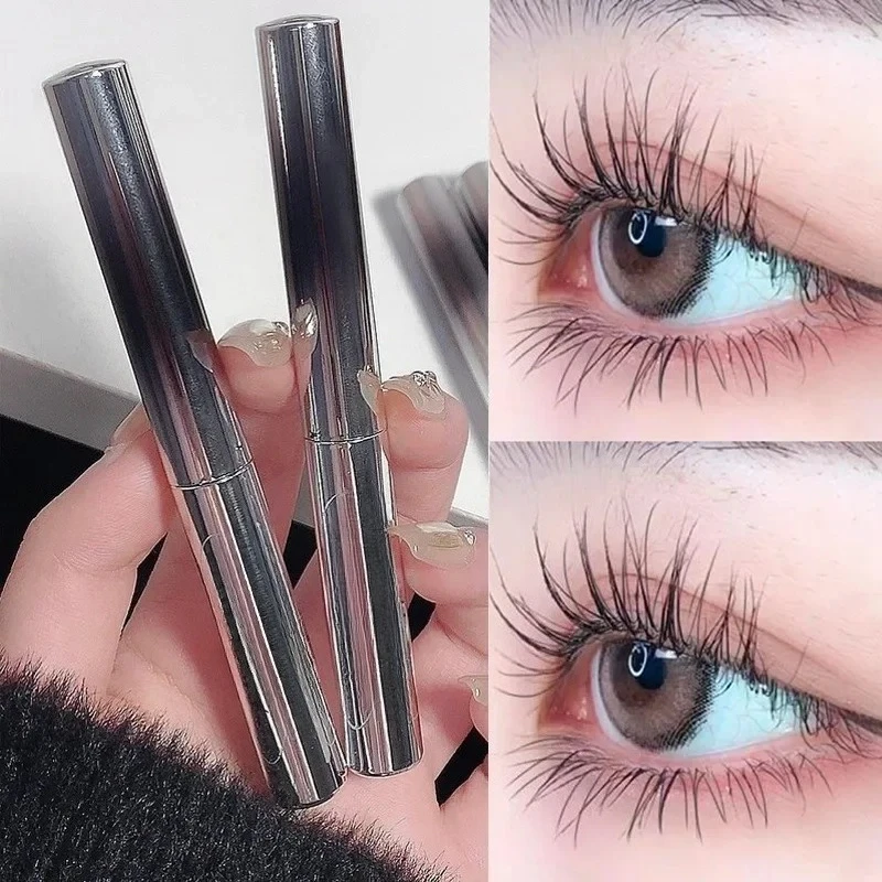 Curling Mascara Metallic Hoofd Opzetborstel Mascara Slanke Dikke Curling Anti-Zweet Blijvende Niet-Vlekkende Mascara Oog Cosmetica Gereedschap