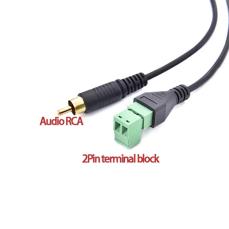 

Gold Plated Solderless Audio RCA To Solderless Green Terminal Adapter Line Lianhua Male Audio Connection AV plug