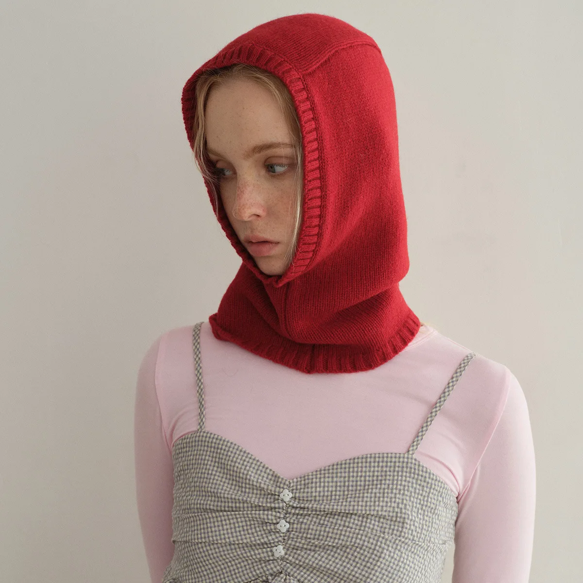 Y2k Frauen Gestrickte Sturmhaube Winter Outdoor Unisex Männer Warme Gehörschutz Schal Wolle Pullover Snood Hut Kragen Motorhaube