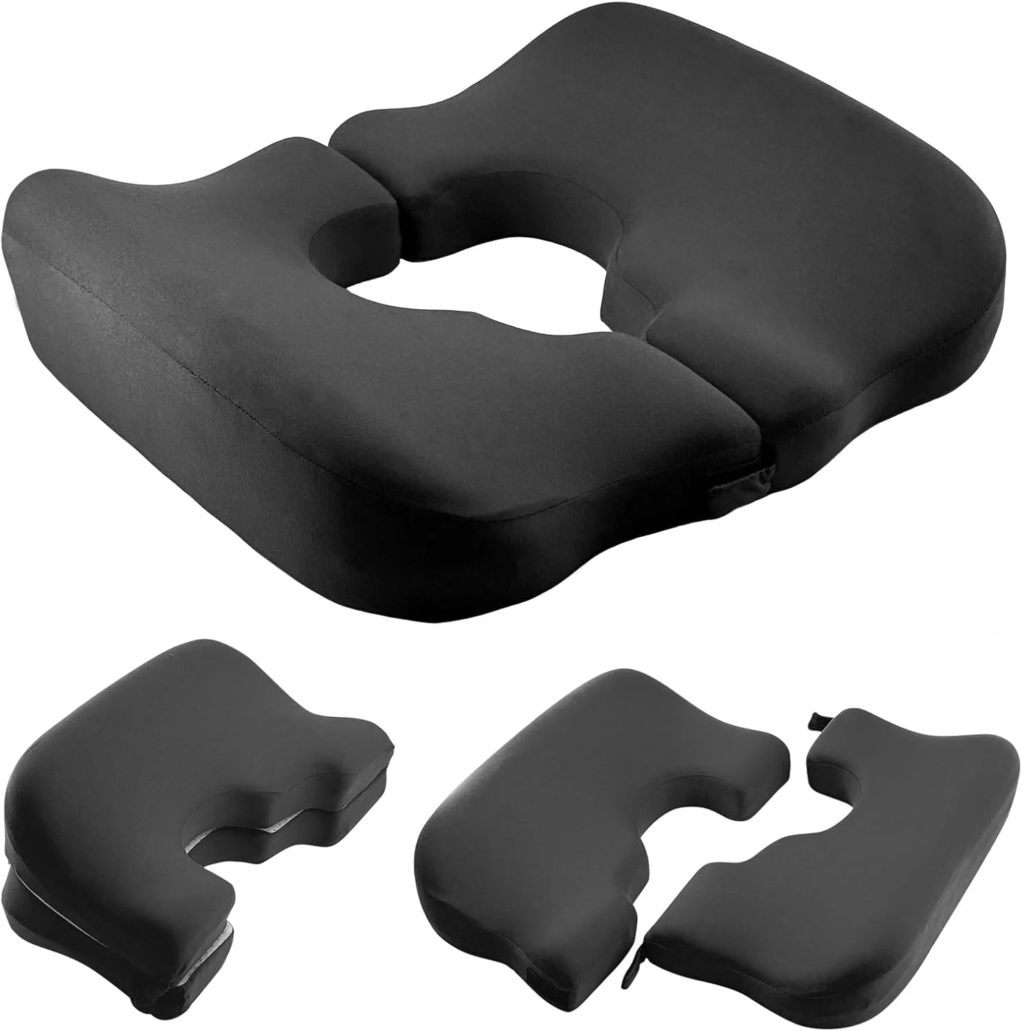 ‌Ergonomic Wheelchair Seat Cushion‌ Split Design Anti-Pressure Sore Pad with Breathable Memory Foam for Bedridden Patients