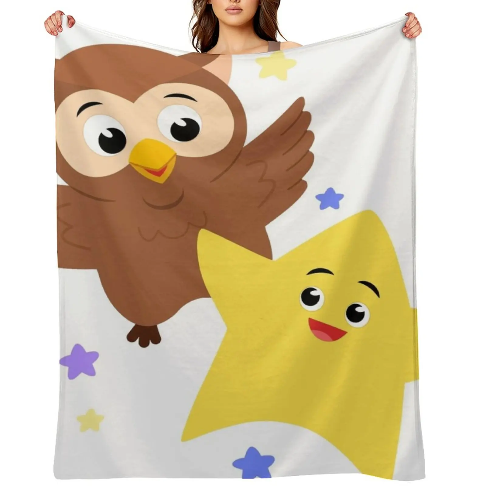 Twinkle Twinkle: Owl & Star Throw Blanket Hair Furry Quilt Furrys Blankets