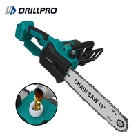 Drillpro 12 Inch 4000-5999W 20V Brushless Electric Chainsaw Cordless High Power 6800rpm Speed Wood Cutter Ideal for Garden