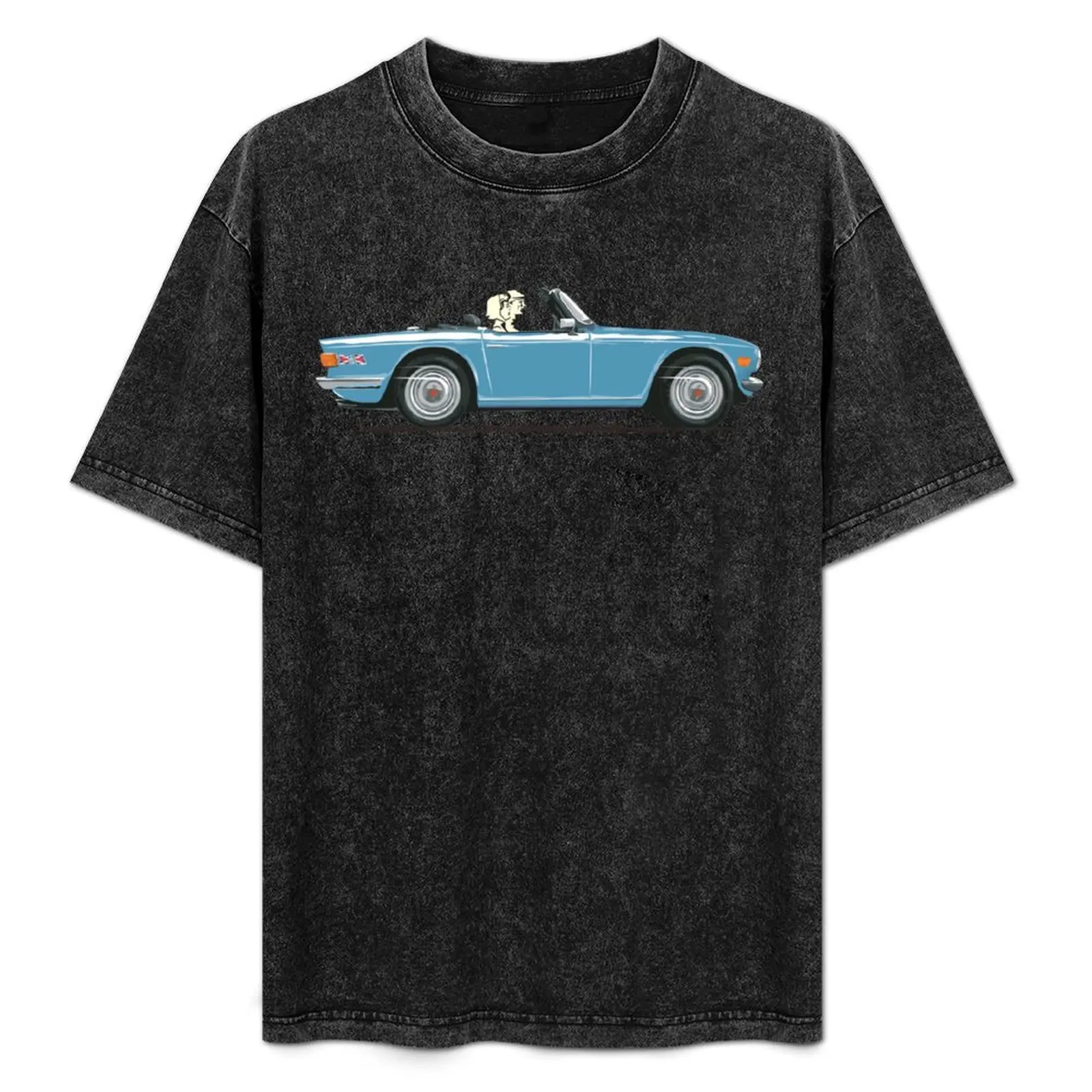 

Wedgwood Blue color TR6 – the Classic British Sports Car T-Shirt Basic Daily Outfit Short Sleeve Tee