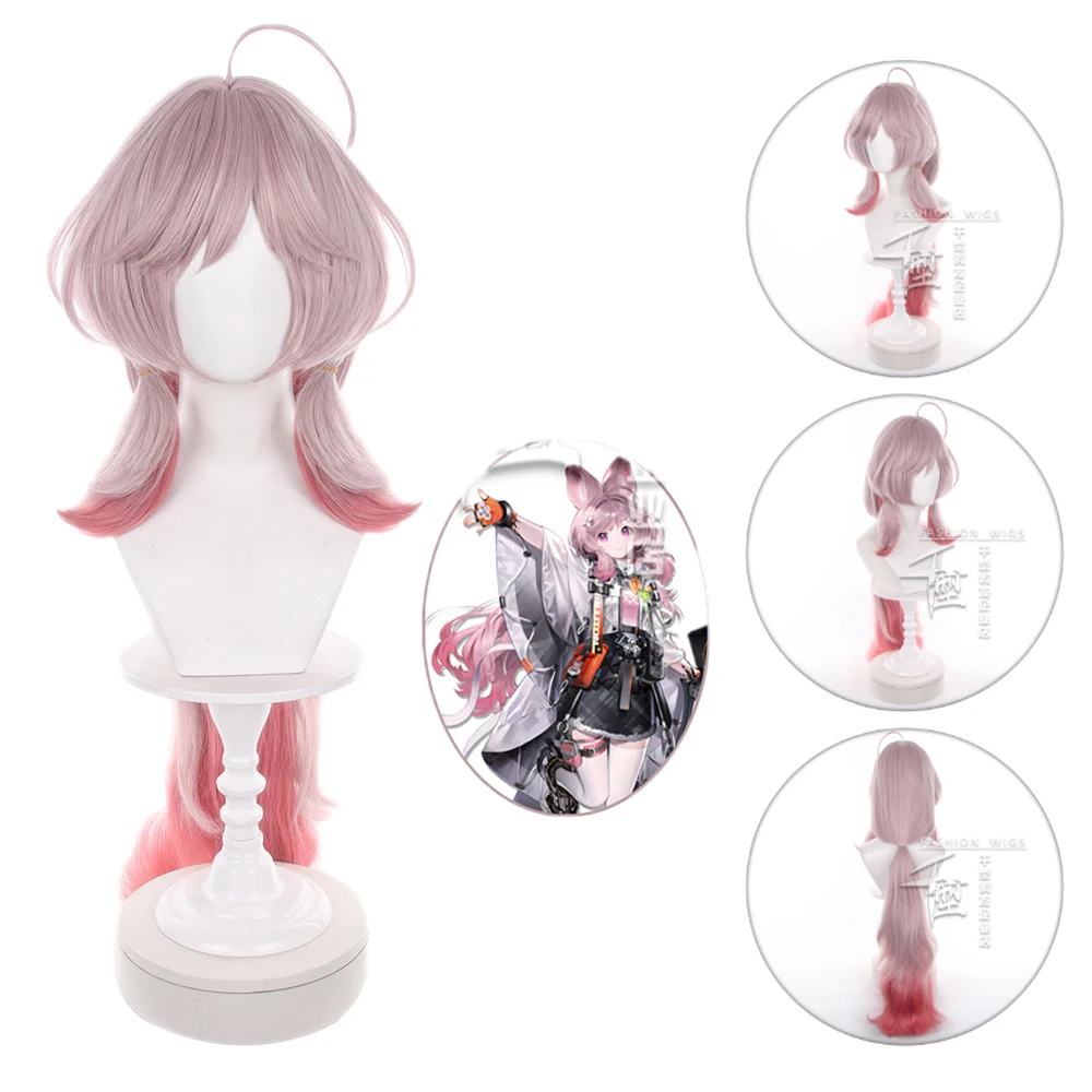 37.4inch Long Pink Gradient Cute Anime Thumpy Tarneey Cosplay Wig Heat Resistant Synthetic Hair Comic Con Costumes Accessories