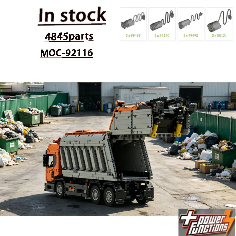Bausteine MOC-92116 City Straßenreinigungsmüll-LKW 4845 Teile Kreatives Individuelles Geburtstags- und Neujahrs-Spielzeuggeschenk