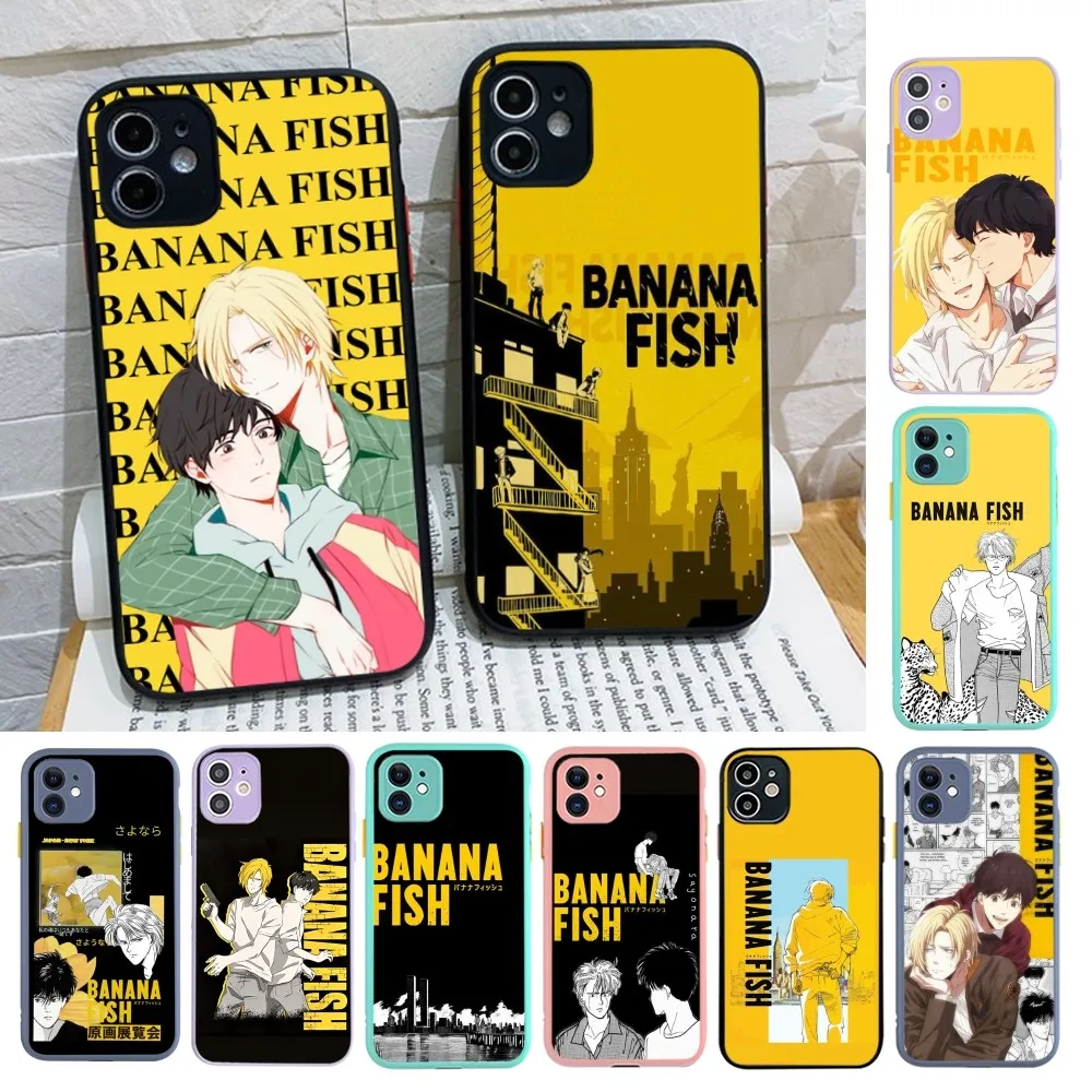 Anime BANANA FISH Phone Case For iPhone 14 X XR XS 7 8 Plus 11 12 13 pro MAX 13mini Matte Shockproof Case