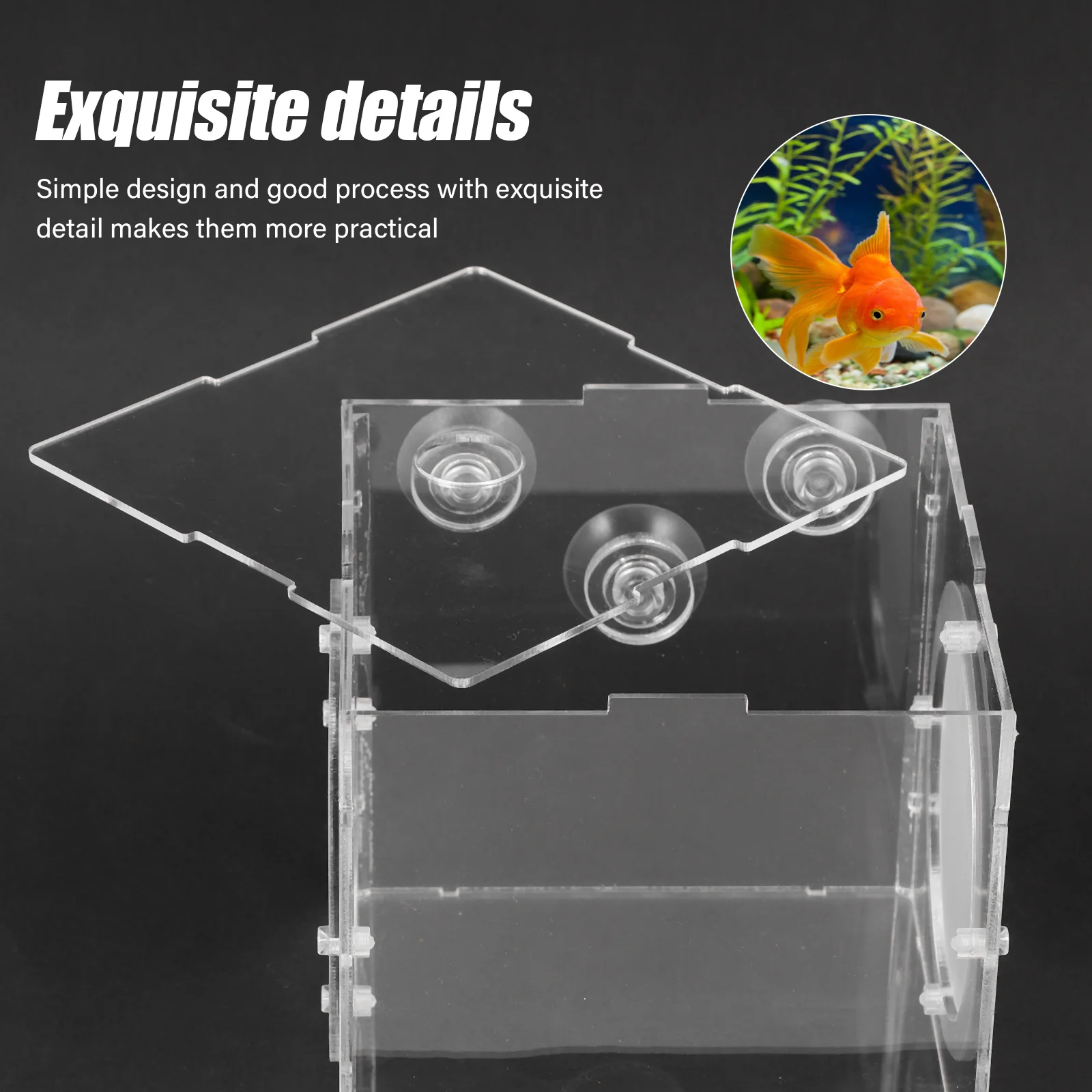 

Fish Breeder Box Acrylic Transparent Hatching Container for Aquarium Breeding Safe Isolation Nursery for Guppy Fry Fish