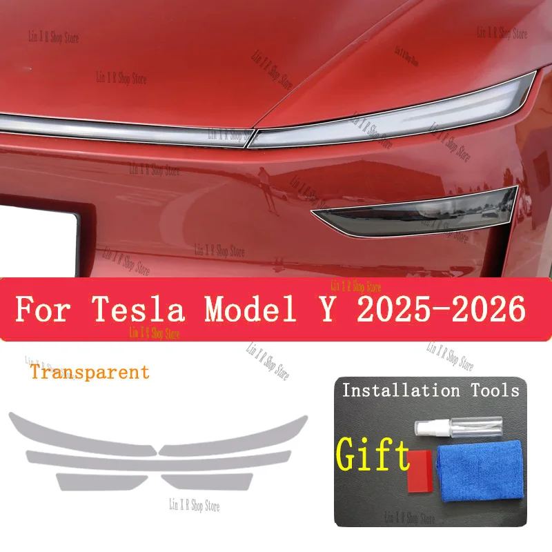 

For Tesla Model Y 2025-2026 TPU Car Exterior Headlights Anti-Scratch Protective Film Headlamps Repair Sticker Accessories Refit