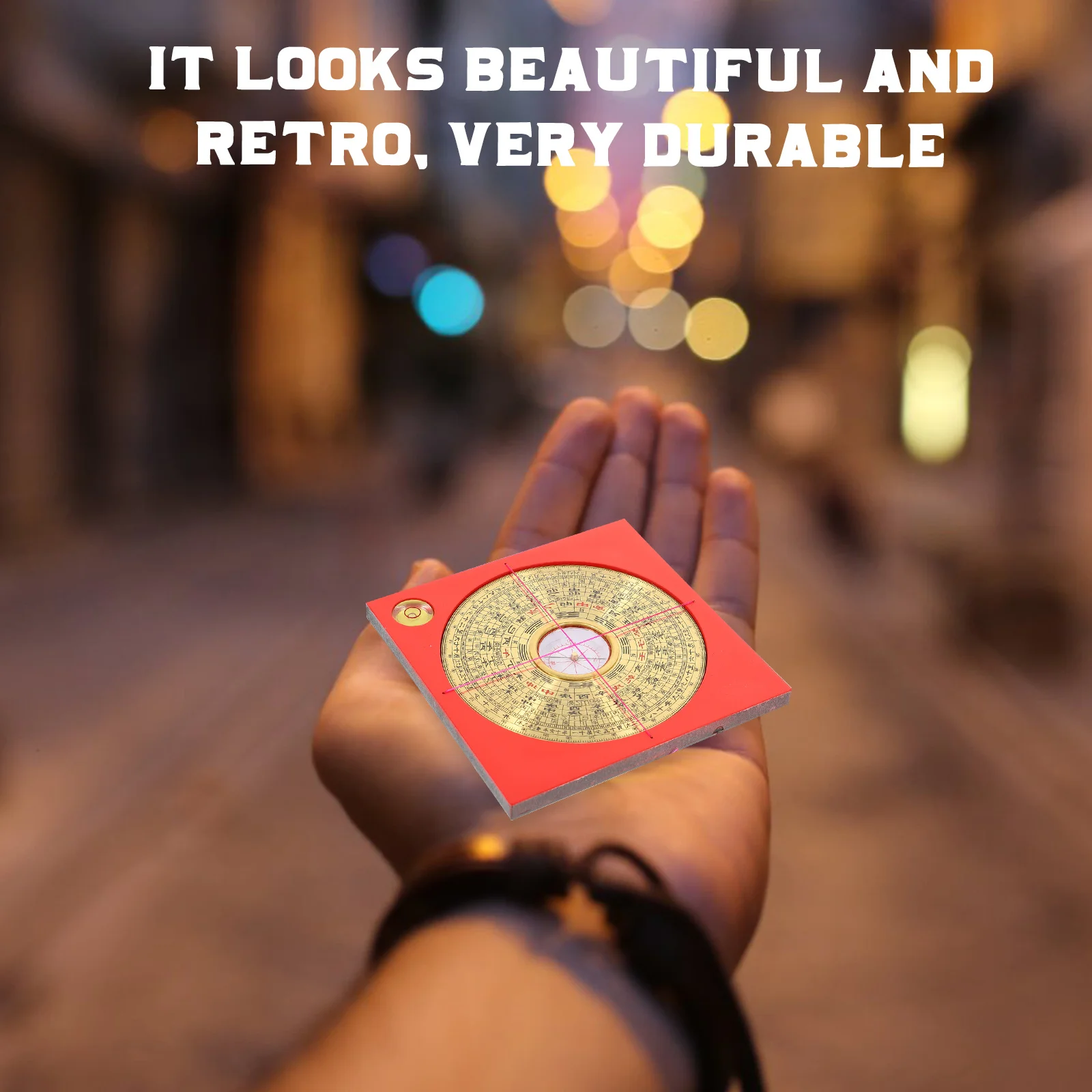 

1Set Copper Chinese Compass Ancient Vintage Multi-Functional Luo Pan Portable Small Compass Perfect Outdoor Navigation