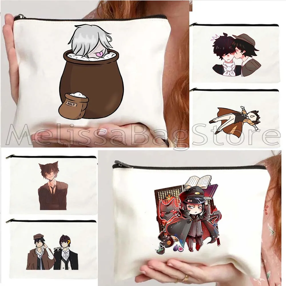 

Cute Anime Bungou Stray Dogs Kenji Naomi Ranpo Dazai Chuuya Bunny Himiko Gifts Canvas Cosmetic Bag Makeup Toilet Bag Case Pouch