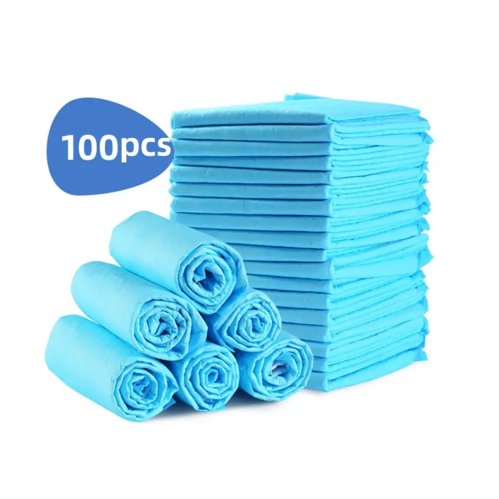 100 قطعة وسادة الحيوانات الأليفة فائقة الامتصاص المتاح الخيزران الفحم حفاضات الحصير سميكة الأزرق/الوردي/رمادي الكلب التدريب تبول الوسادة جرو