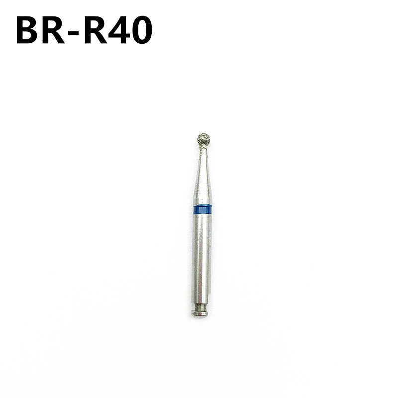 10pcs/set Low Speed Dental Diamond Burs For RA 2.35mm Shank Handpiece Polisher Trimming Round Head Drills BR-R40