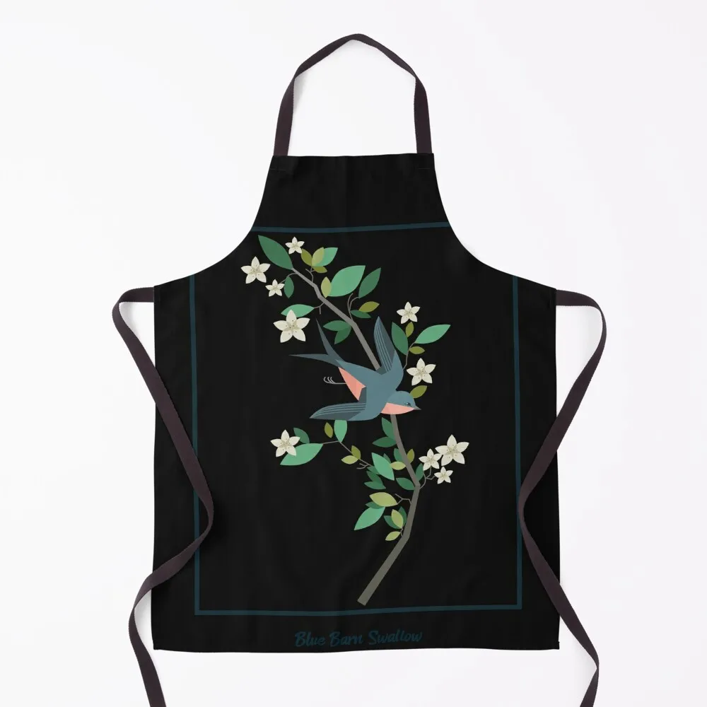 

Beautiful Blue Barn Swallow Apron Sexy Bib For Kitchen home women Apron