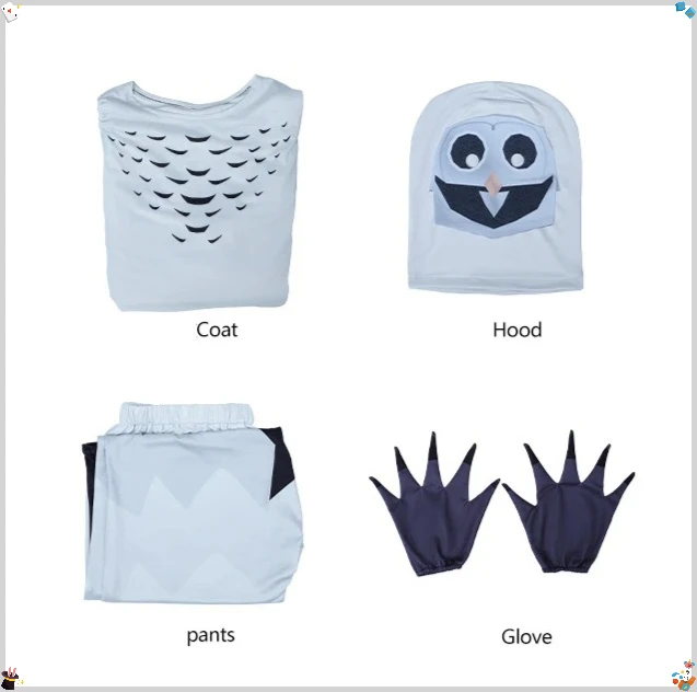 الأطفال الكبار تأثيري 99 ليال الغابات الغزلان البومة الملابس ثلاثية الأبعاد طباعة تأثيري حلي هالوين كرنفال لعبة الرعب فستان البدلة