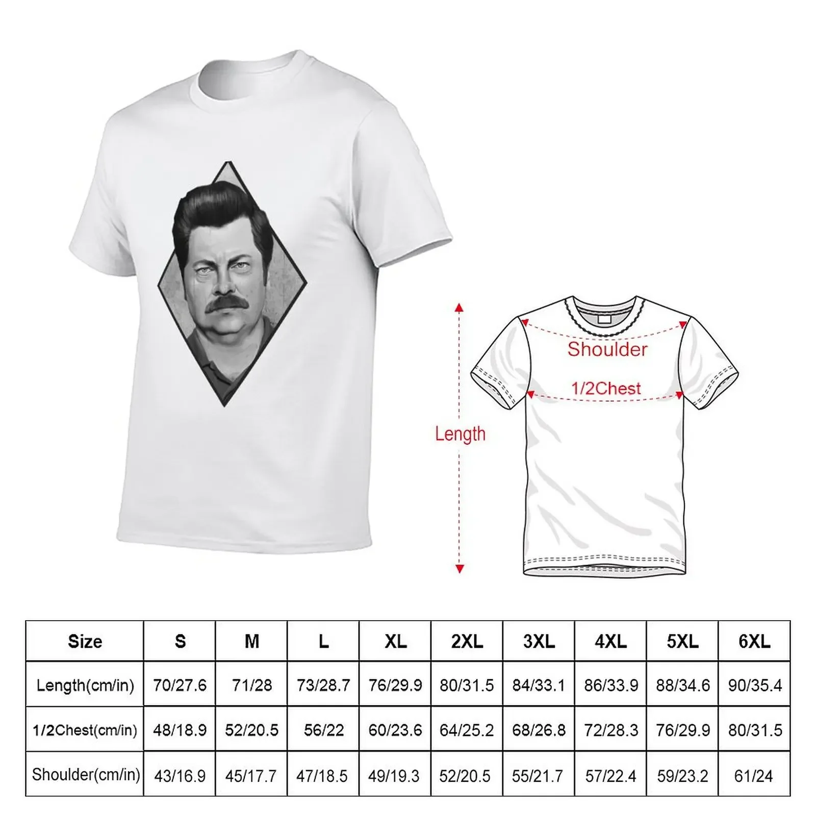 Ron Swanson T-Shirt kawaii clothes anime clothes Blouse luxury clothes men