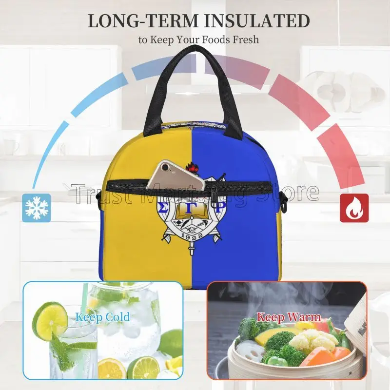 Sigma Gamma Rho 1922 SGR Borsa per il pranzo isolata Tote Borsa per pasti Borsa per il pranzo termica portatile riutilizzabile Borse per lavoro