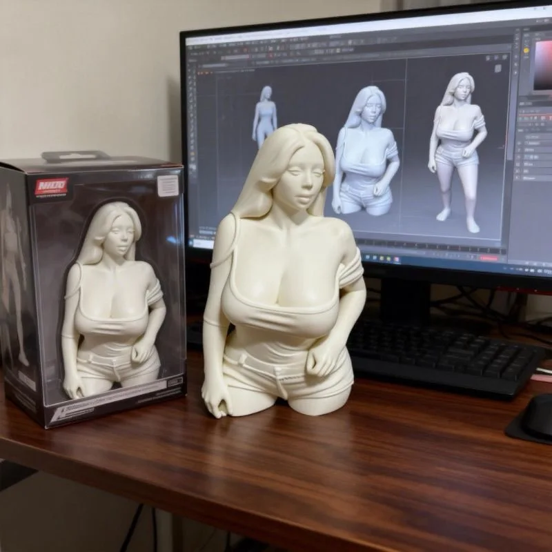 

Full Body Sexy Girl Statue 3D Print Original Character Desktop Decor Collectible Birthday Valentine Gift