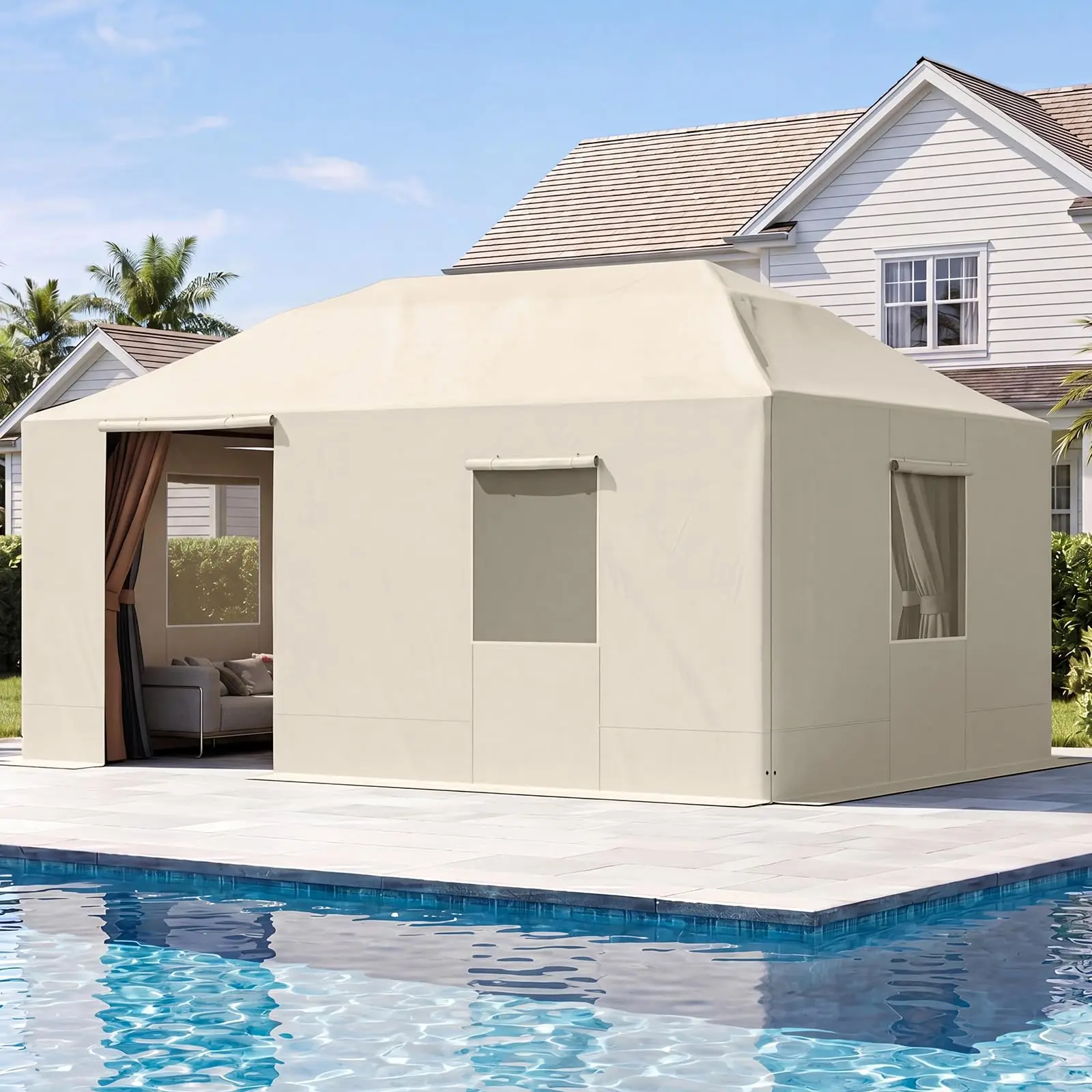 20x12 Gazebo Winter Cover, Waterproof Hardtop Gazebo Cover for Patio