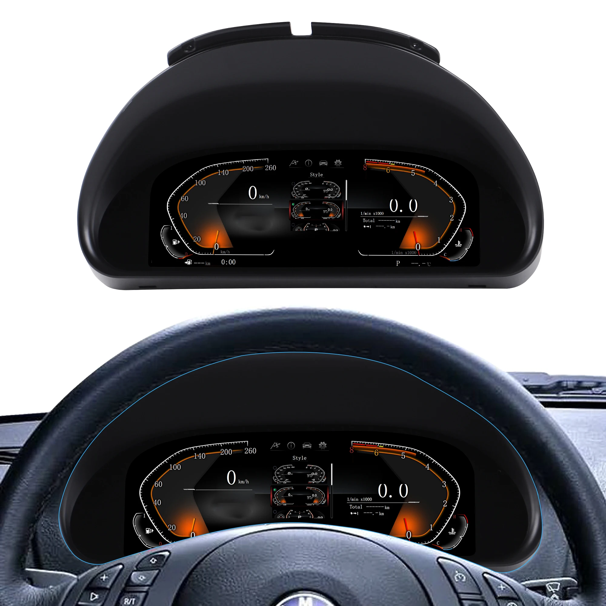 

10,25-дюймовый цифровой комплект приборов для BMW E53 E39 E38, спидометр на приборной панели с беспроводным Carplay MirrorLink