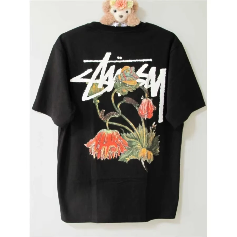 High-quality Men's Summer New Thick Pure Cotton T-shirt, with Printed Design, Stylish, Breathable, and Sweat-absorbing
