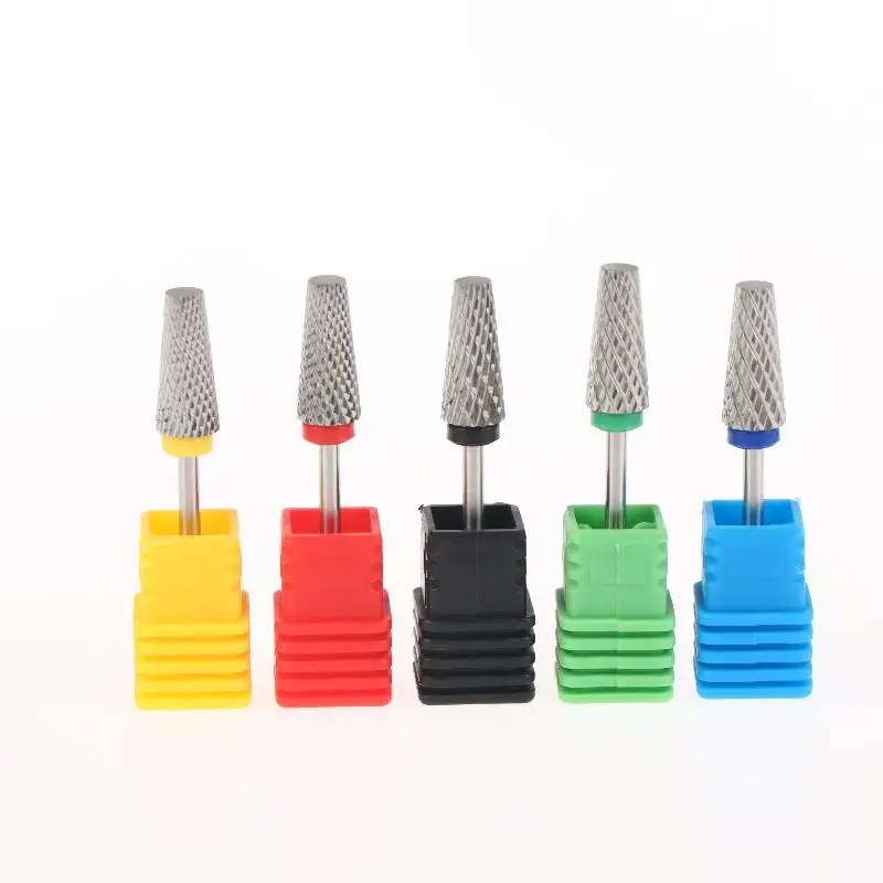 1Pcs 15mm 5in1 Cross Tooth Tungsten Steel Nail Drill Bits Wear Resistant Fast Polishing For Home Manicure Nail Salon Use