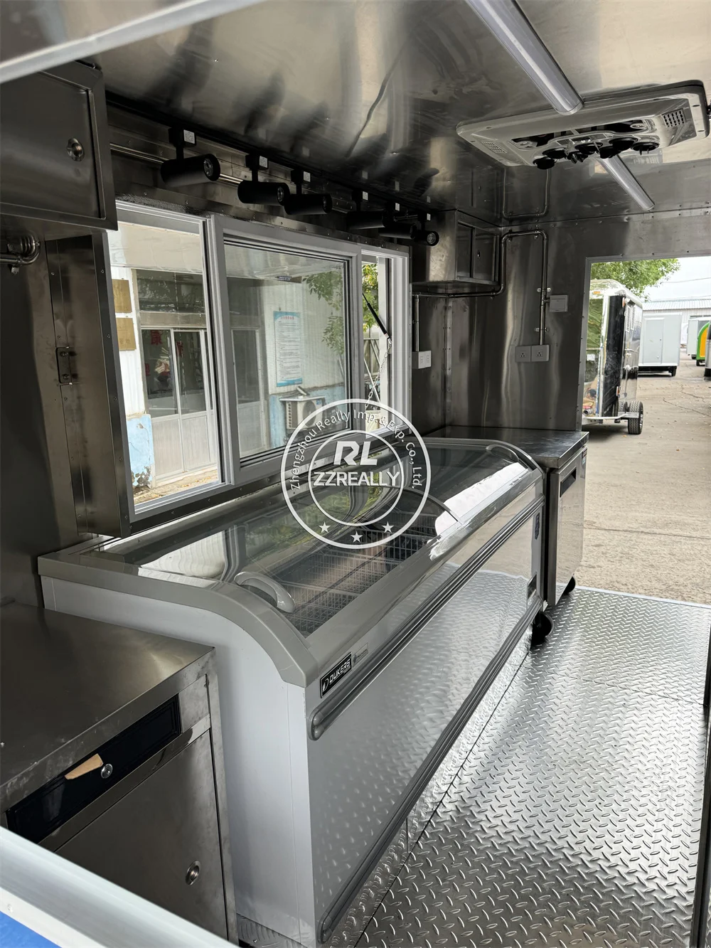 Remolque de camión de comida callejera, carrito de helados totalmente equipado, remolque de aperitivos y café, camión de comida de concesión, cocina móvil