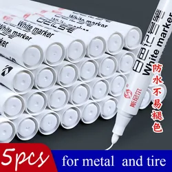 5/4/3/2Pcs for Metal Oily White Marker Pen Graffiti Pens Waterproof Permanent Gel Tire Painting Tyre Tread Pen