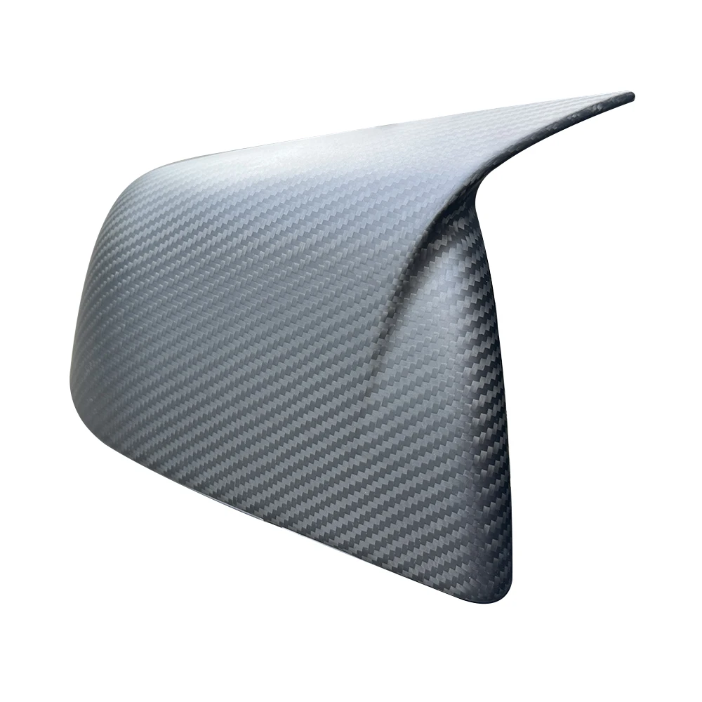 Cow Horn Style Real Carbon Fiber Side Rear View Mirror Cover for Tesla Model Y