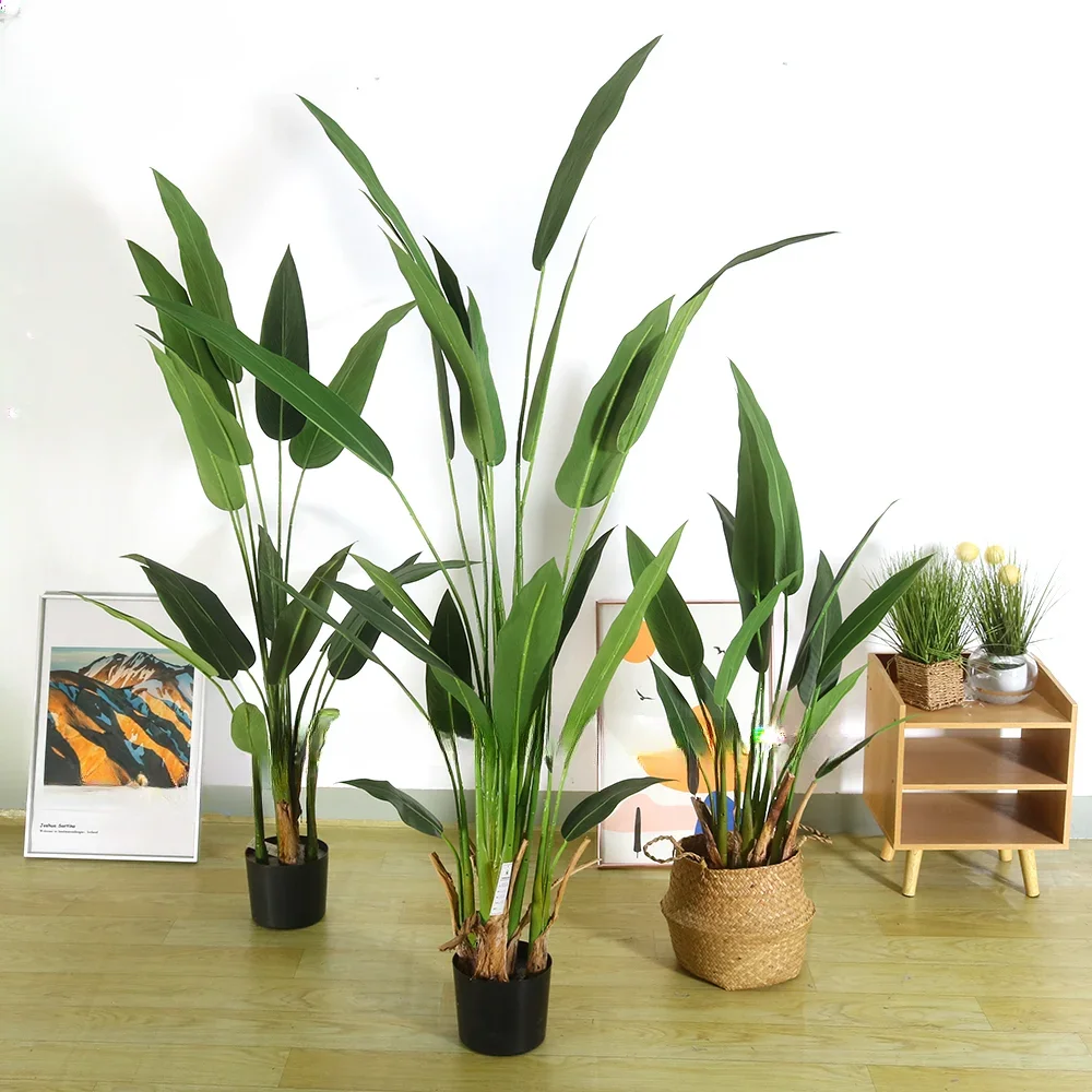 

--Fake Plastic Trees Simulated Green Plants Artificial Banana Tree Birds Of Paradise For Garden Landscaping