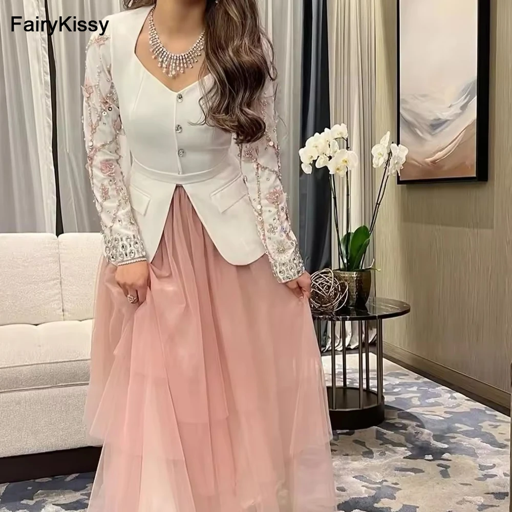 

FairyKissy винтажное милое розовое платье трапециевидной формы с кристаллами и кристаллами, стильное платье для выпускного вечера на заказ, вечерние платья