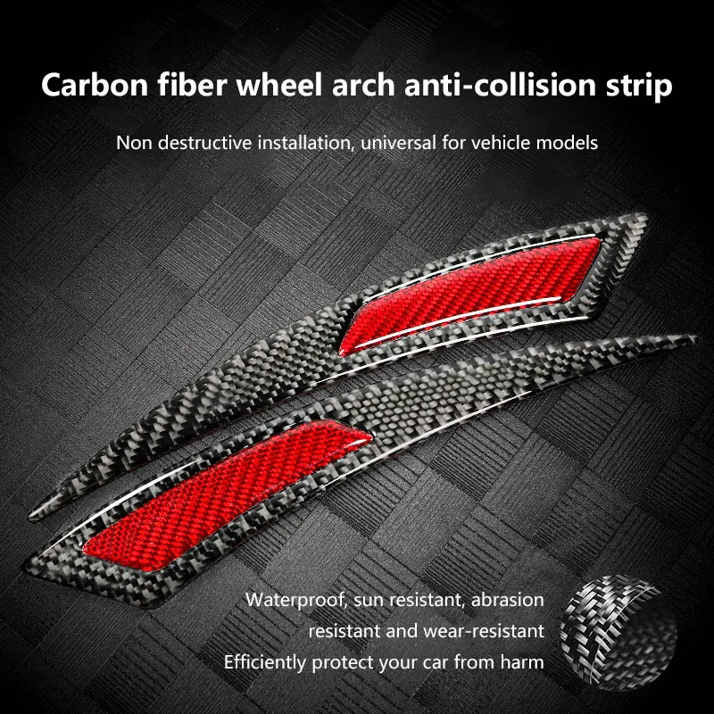 Fender Stripe Car Wheel Eyebrow Protector Lip Wheel-arch Trim Arch Extender Decorative Scratch Proof Carbon Fiber Sticker
