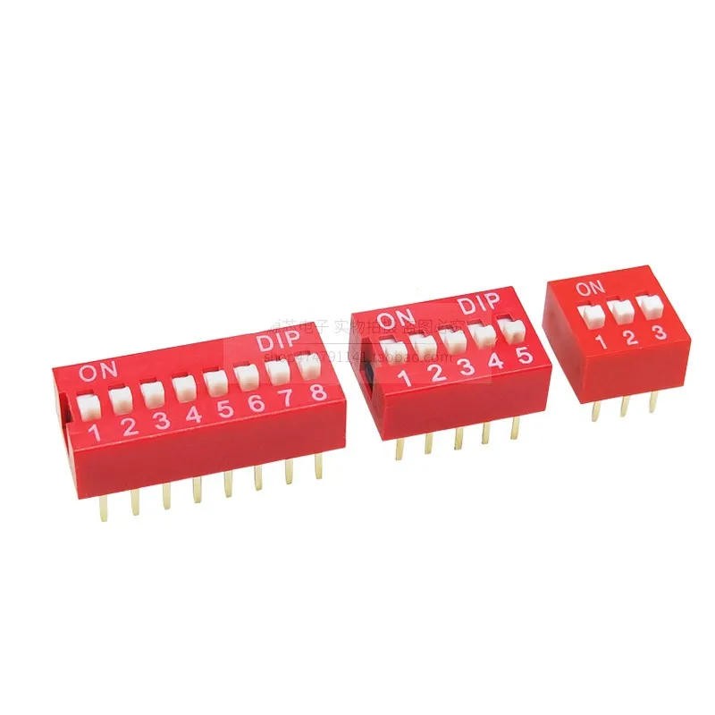 50pcs DS-01/02/03/04/5/6/7/8/10/12   DIP Switch 2.54mm Pitch  DIP Switch