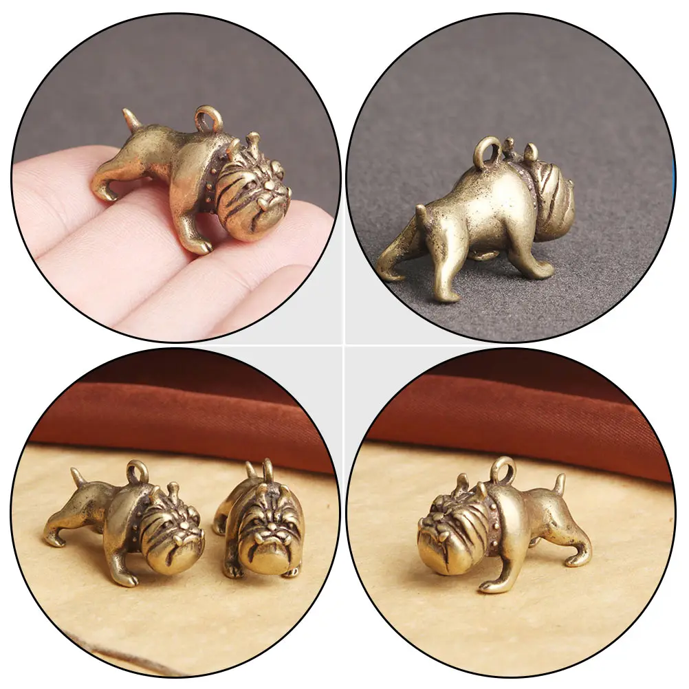 

2pcs French Bulldog Pendant Vintage Brass Keychain Charm Creative Dog Modeling Jewelry Accessory Gift DIY Craft Decor