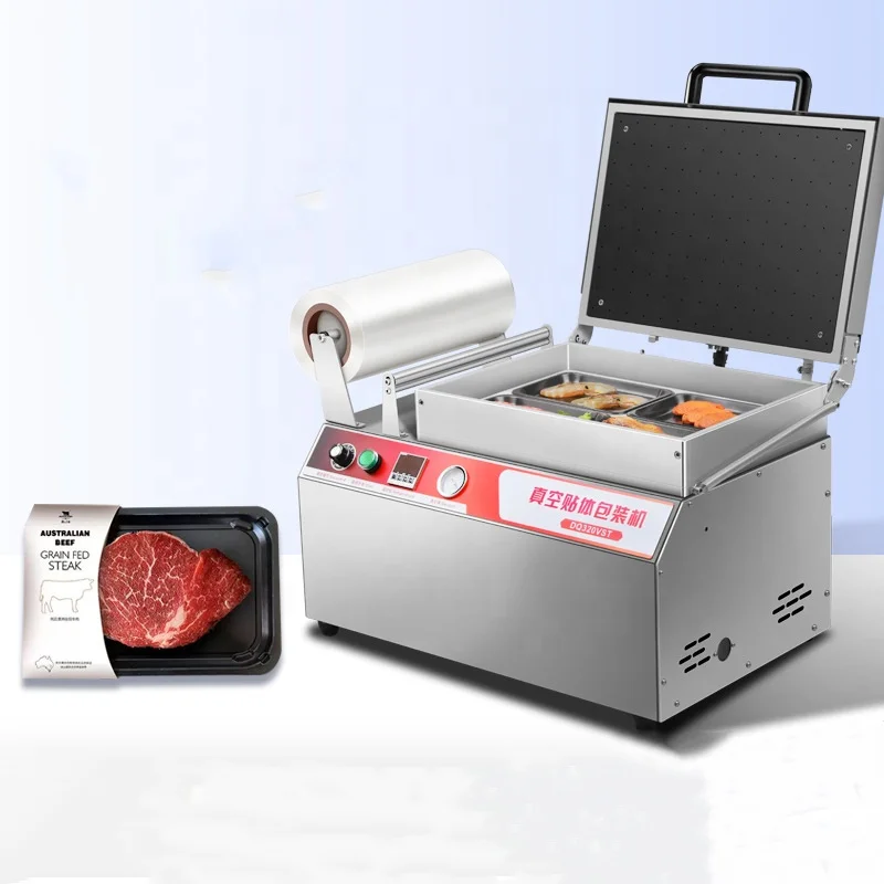 2024 Fish Food Tray Vacuum Skin Packaging Machine Efficient Skin Vacuum Sealing