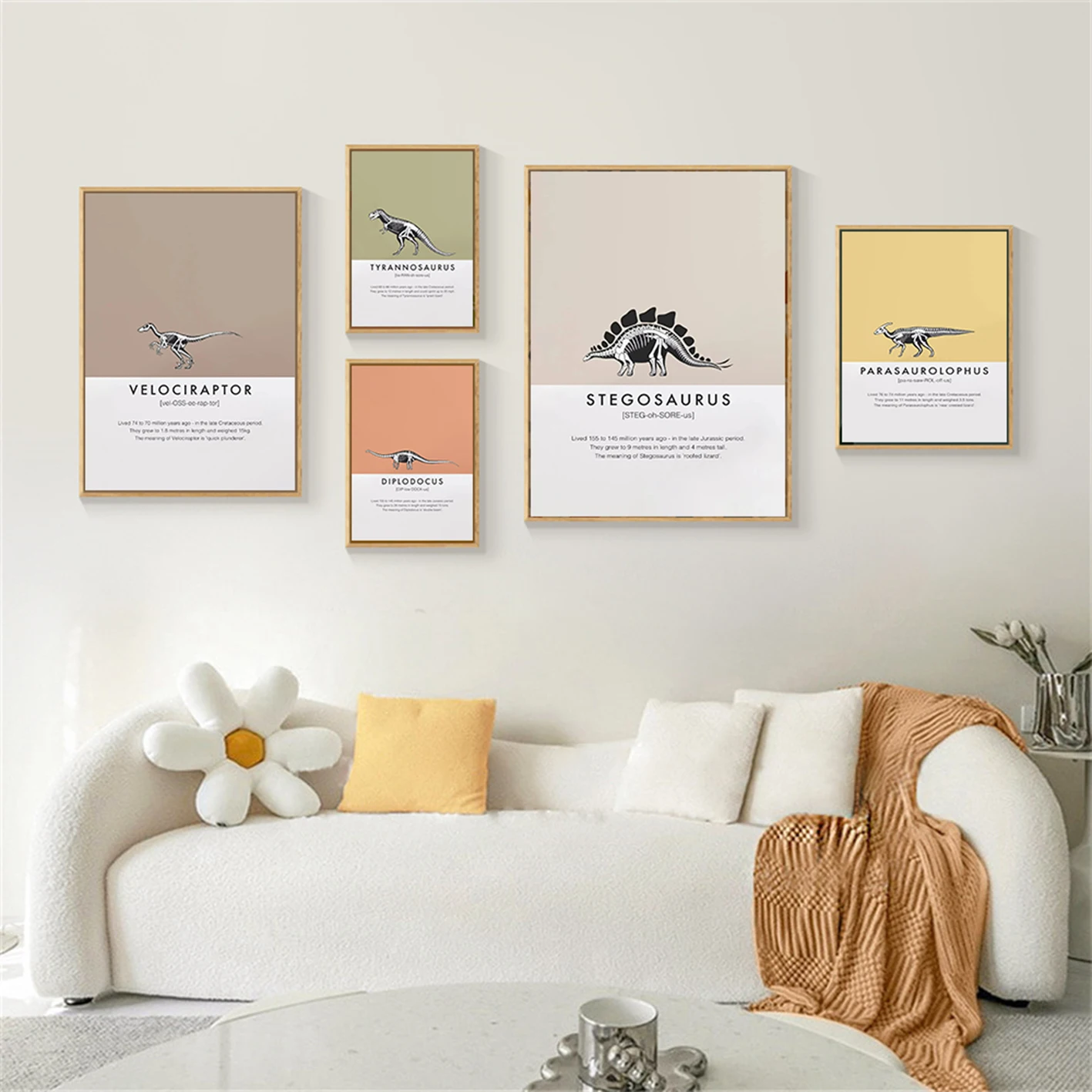 Peinture sur toile Tyrannosaurus Rex, affiche éducative sur les dinosaures, peinture décorative pour chambre d'enfant/salle de jeux, décoration de la maison.