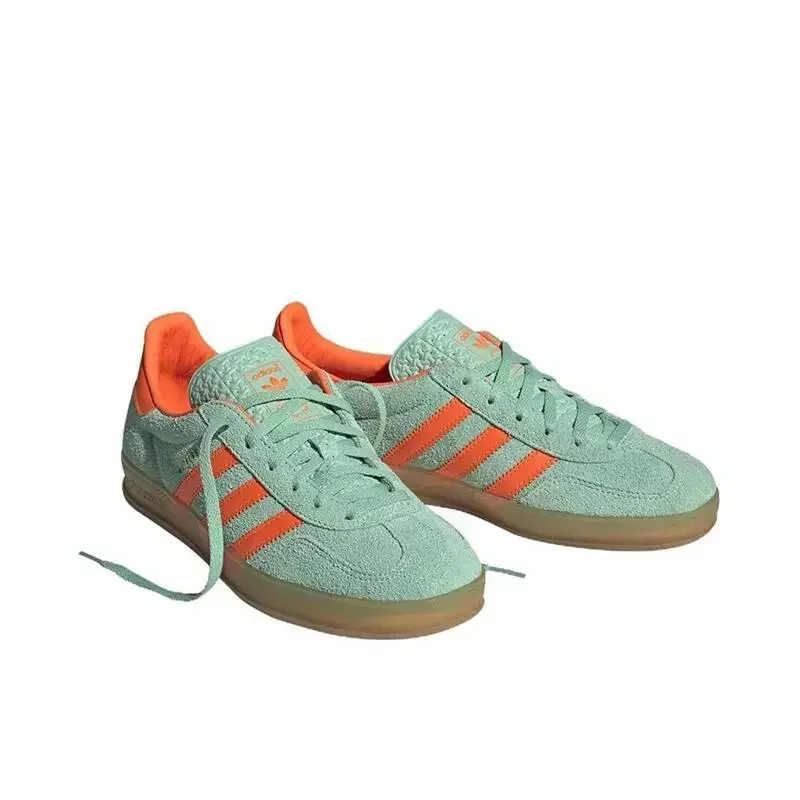 Adidas Originals Gazelle Indoor Green Orange Suede Retro Fashion Lightweight Men Women Skateboard Shoes Flat Sneakers