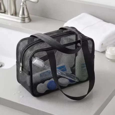 Large Capacity Mesh Shower Caddy Tote Bag Multifunctional Cosmetic Storage Portable Toiletry Organizer for Bathroom Organization