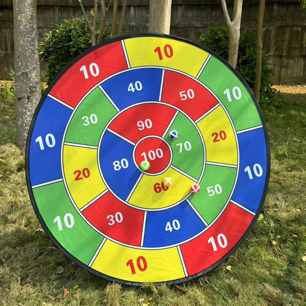 35.44-inch sticky ball dartboard, 24 balls, suitable for friend gatherings, school or family game interaction competitions,