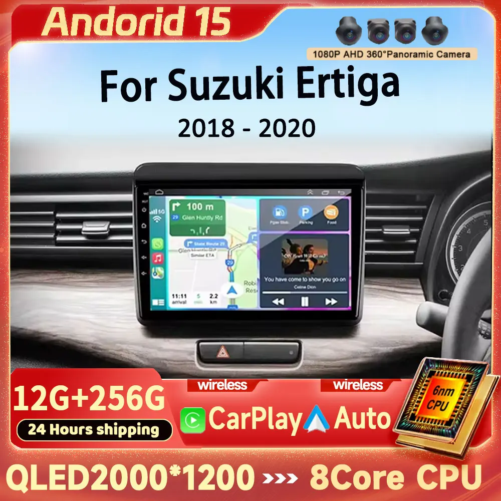 

2K QLED для Suzuki Ertiga 2018-2020 Android 15 CarPlay авто радио мультимедийный видеоплеер GPS стерео головное устройство 4G WIFI