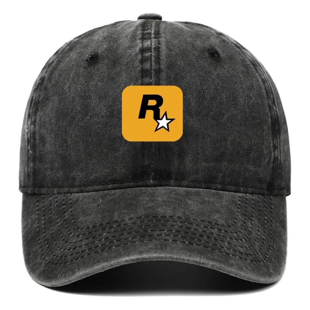 لعبة الملحقات GTA5 Rollercoaster Rockstar القبعات النمط الأمريكي المطبوعة غسلها وكبار السن قبعات البيسبول الرجال النساء الصيف قبعات للحماية من الشمس