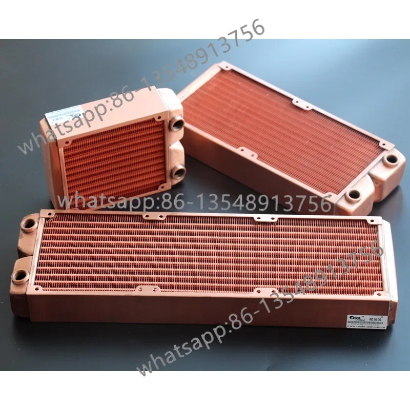 Pure copper 120 240 360 water-cooled row, heat exchanger 45mm thick row