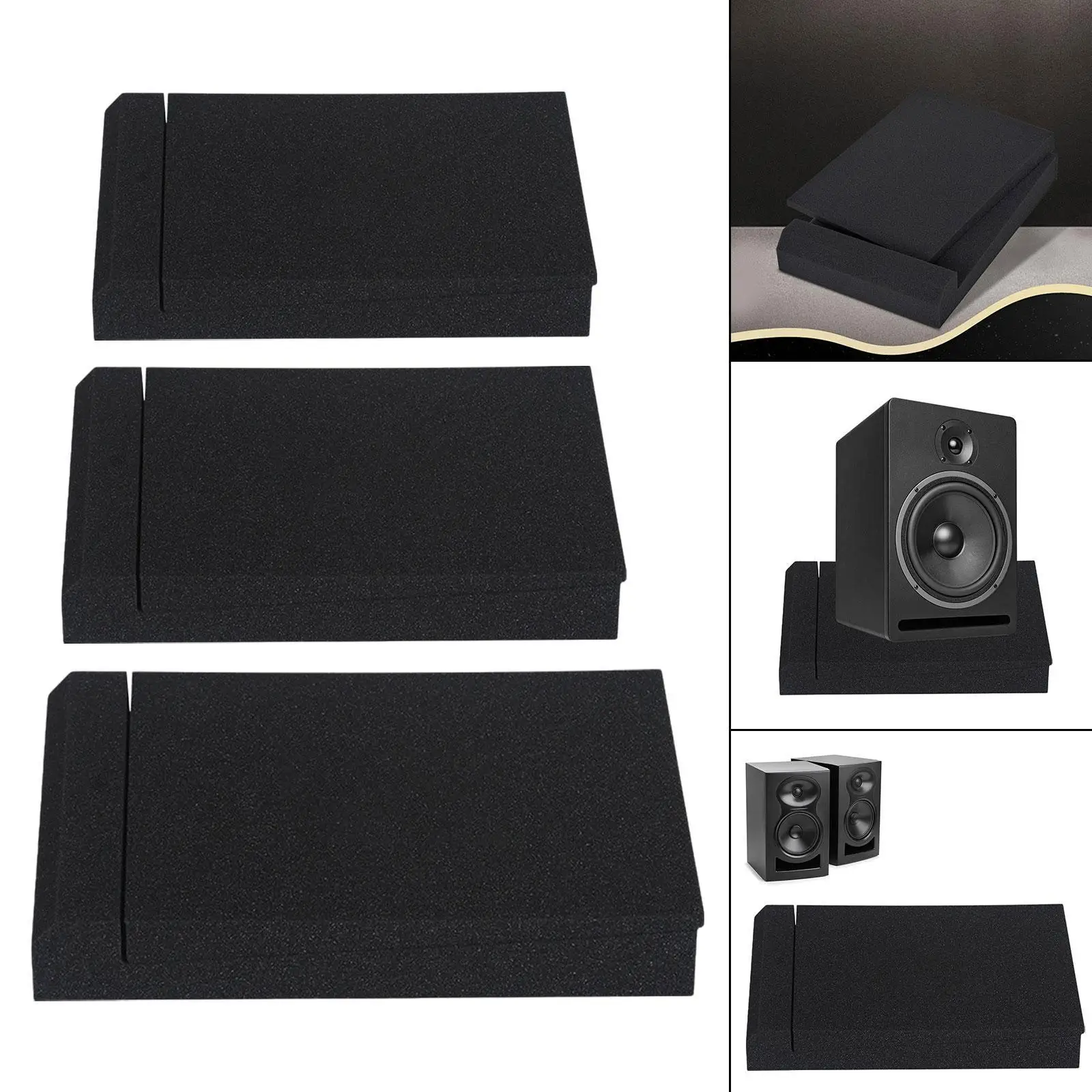 Speaker Foam Stand Studio Monitor Isolation Pad Fits Most Desktops Prevents Vibrations Tabletop Angled Sound Dampening Foam