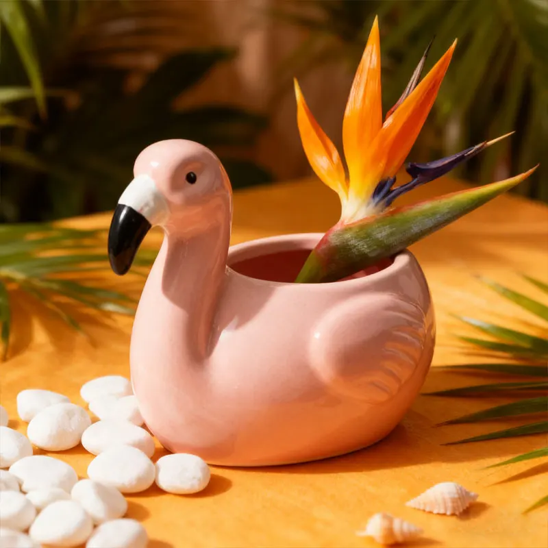 

Hawaiian American TIKI Cup Ceramic Cup Artistic and Creative Fish-shaped Cocktail Cup Tiki Cocktail Cup Flamingo Bar Wine Cup