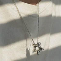 Simple Trendy Star Hollow Choker Necklace Pendant Neck Jewelry Accessories Women Men's Fashion Party Chain Necklace 5