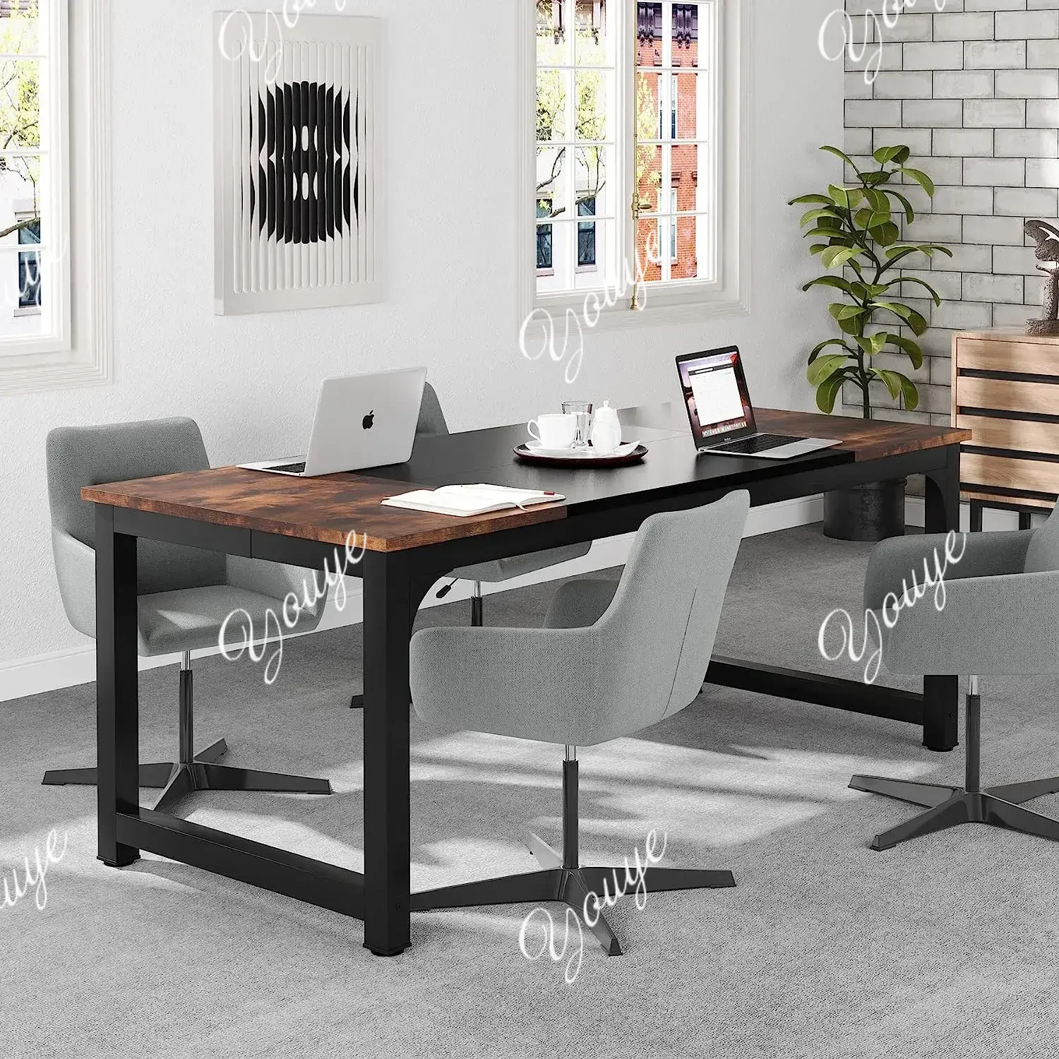 

Tribesigns Modern Computer Desk Large Office Desk Computer Table Study Writing Desk Workstation for Home Office