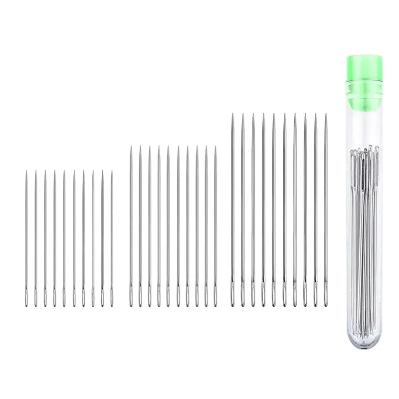 Zxiixz 30Pcs Big Eye Sewing Needle Universal Regular Useful Sewing Needles for Sewing Crochet Knitting Embroidery Sewing Tools